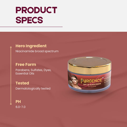 PURGENCE Sunscreen SPF 50 PA++++ with Niacinamide